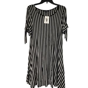 NWT Vibe sportswear Black and White Striped Dress
